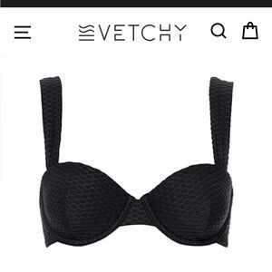 HAMPTONS BIKINI BLACK Top Only sz M